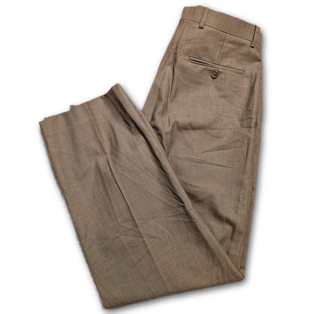 Brooks Brothers Mens 33x32 Pants Madison Brown Country Club 100% Wool USA
